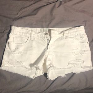 Abercrombie and Fitch White Denim Shorts